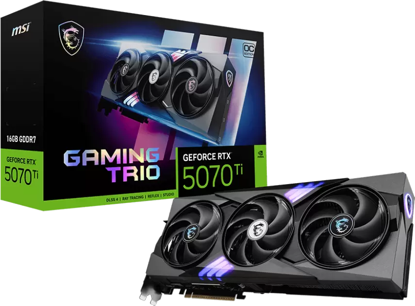 Видеокарта MSI GeForce RTX 5070 Ti 16G Gaming Trio OC Plus - фото