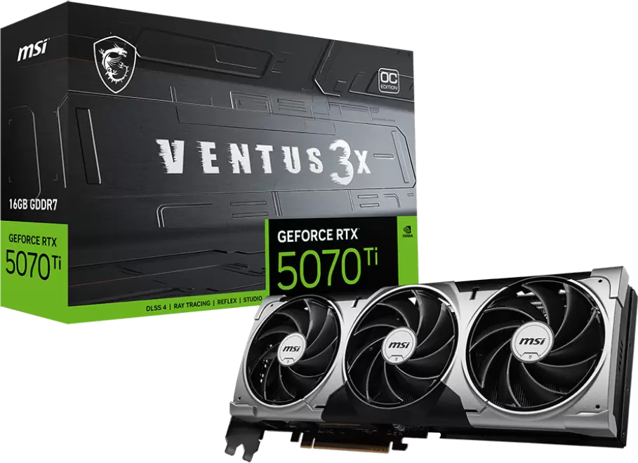 Видеокарта MSI GeForce RTX 5070 Ti 16G Ventus 3X OC - фото